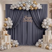 Rideaux de fond en polyester anti-plis couleur ivoire, 2 panneaux, pour décorations de fête, mariage, baby shower, anniversaire