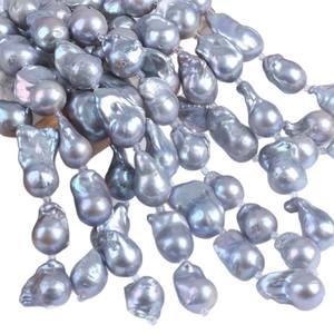 Nuevas Perlas de Agua Dulce Naturales Irregulares de 18 mm, Color Gris, en Tiras Cortas, Accesorio para Manualidades, Perlas Sueltas para Joyería - Product Image 5