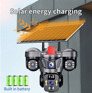 Caméra de sécurité solaire V380 <span class=keywords><strong>Pro</strong></span> 9MP <span class=keywords><strong>HD</strong></span> avec PTZ, réseau sans fil WIFI, surveillance à distance, sirène intégrée, micro, capteur CMOS, CCTV, 3 objectifs - Product Image 3