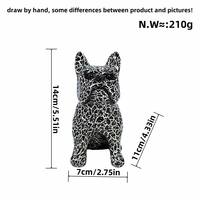 Statue de chien créative Statue de bouledogue français en résine graffiti peinte par transfert d'eau pour la décoration intérieure