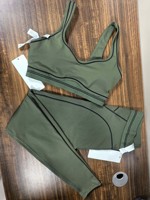 Pakaian Wanita Terbaru Merk Mewah Produk Tren Set Olahraga Yoga Lari 2 Potong Legging Wanita Set Fitness AIL