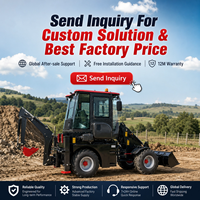Backhoe Loader Kompak Skala Kecil WZ15-10 Bersertifikasi CE, Dapat Disesuaikan, 4WD, Excavator Hidrolik, Mesin untuk Kebun dan Pertanian