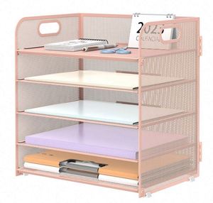 Metal Mesh Paper <b>Organizer</b> Letter Tray 5 Tier <b>File</b> <b>Organizer</b> with Handle Paper Sorter Desk <b>Organizer</b> for Home Office Supplies - Product Image 2