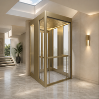 Ascenseur panoramique en verre pour maison, villa, 2 à 4 étages, ascenseur pour maison sans engrenages, silencieux, OEM