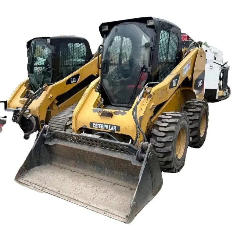 Pintura Original Usado Carregador Máquina Pequena Caterpillar Cat277C Crawler Skid Steer Loader 4 Ton Em Stock