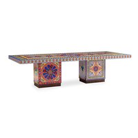 Ensemble de table à manger de luxe haut de gamme personnalisé, moderne, en porcelaine blanche et bleue avec un nouveau motif national chinois pour une utilisation en villa ou à domicile