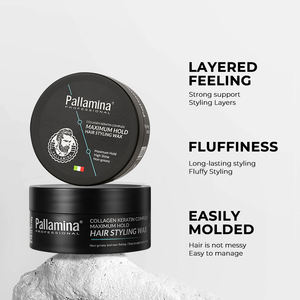 Pallamina profesyonel Salon yüksek parlaklık olmayan yağlı kollajen Keratin karmaşık uzun ömürlü güçlü tutun saç vaksı erkekler için - Product Image 4