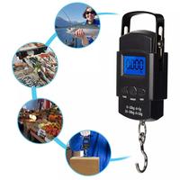 Balance électronique numérique pour bagages 50 kg/110 lb, balance portable pour valises, balance de voyage avec poignée, balance suspendue pour le poisson