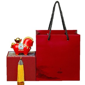 Horse Year Mascot Figurine Red Glossy Zodiac Decoration Gift For Office <b>Desk</b> Living Room Traditional Style - Product Image 5