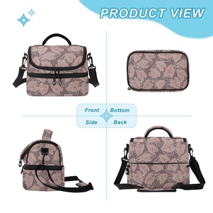 Aloha Hawaiian Green Kalo Leaves Eco-friendly Portable Thermal Lunch Reusable Insulated Tote Picnic Beach Cooler Bag for Kids - Product Image 2