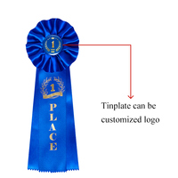 Usine Vente Chaude Unique Face Satin Trophée Rosettes Rubans Awards Ruban Logo Personnalisé