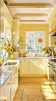 Vermonhouzz Armoires de cuisine modernes sur mesure en deux tons vert matcha et blanc sans poignées en forme de L avec armoire murale en verre cintrée