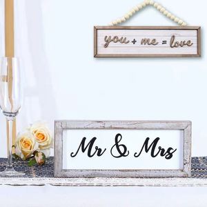 Wholesale Bar Sign Hanging Pendant Vintage Wholesale Photo <b>Clip</b> Mr Mrs Valentine's Day Party Wedding Decoration Wall - Product Image 2