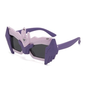 Cool and Fashionable UV Protected Polarized PC <strong>Glasses</strong> for Kids <strong>Baby</strong> Blue &amp; Orange Sunglasses with Red <strong>Frame</strong> Light Weight - Product Image 3