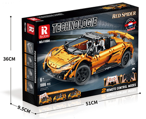 Reobrix 11002 11003 11004 <span class=keywords><strong>Voiture</strong></span> de sport Red Spider 675 LT télécommandée par application, modèle à assembler, jouets en briques de plastique, ensembles de blocs de construction - Product Image 6