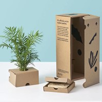 Boîte d'expédition robuste en carton ondulé avec logo personnalisé pour plantes vivantes en pot