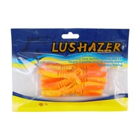 Hai-ähnlicher Köder mit Fischgeruch, T-Form, mehrteilig, kleiner künstlicher Weichköder, Wurm, zum Angeln, Edelstahl, 10/18 Stück, Schwarz