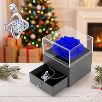 Hflora nouveau produit en gros roses conservées boîte à bijoux pour toujours fleur dans une boîte-cadeau cadeau de noël pour mère petite amie