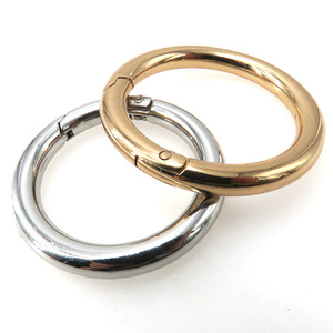 Metal O Shape Round Spring Gate Key Chain Snap Hook Carabiner Push Spring Ring For Wide Uses