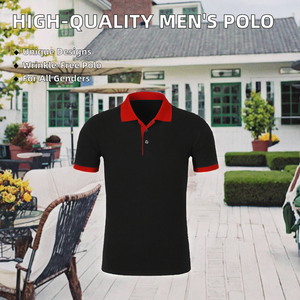 Chemise à polos en coton polyester de haute qualité pour hommes T-shirt brodé anti-rides tissu tricoté pour T-Shirt polo - Product Image 3