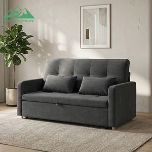 Divano Letto Moderno Wayon in Velluto con Tasca Portaoggetti, Convertibile per Piccoli Soggiorni - Product Image 6