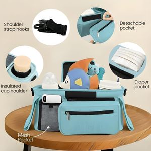 Organisateur de poussette universel bleu premium sur mesure pour couches, vente en gros directe usine - Product Image 2