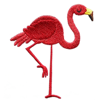 Écussons personnalisés flamants roses et rouges brodés, badges personnalisés, appliques animales thermocollantes pour vestes
