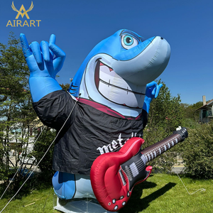 Famoso Músico Tiburón Inflable de Estilo <span class=keywords><strong>Rock</strong></span> con <span class=keywords><strong>Guitarra</strong></span> para Festivales de Música <span class=keywords><strong>Rock</strong></span> en la Playa, Actuaciones en Vivo en Praderas - Product Image 1