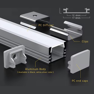 Profilé LED en aluminium pur de Shenzhen pour bande LED, canal encastré en aluminium pour cloison sèche, diffuseur, profils en aluminium - Product Image 5