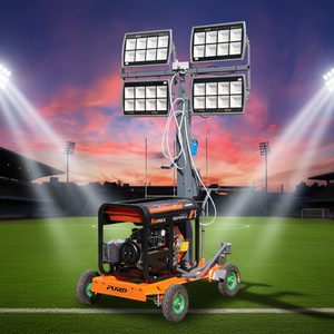 Torre de Iluminación LED Móvil de 5M con Generador Diésel/Gasolina, 4x400W, Mástil Telescópico, Iluminación Exterior Portátil con Certificación CE - Product Image 1