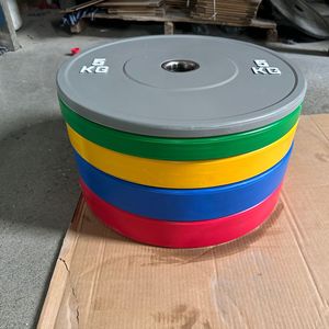 OEM Logo 20Kg Đầy Màu Sắc Cao Su Bumper Tấm Phong Cách Mới Sức Mạnh Đào Tạo Tập Thể Dục Cạnh Tranh Barbell Trọng Lượng Nâng Tấm - Product Image 3