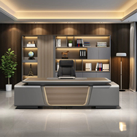 Nuova Scrivania Direzionale di Lusso a L per CEO e Manager, Design Moderno e Minimalista con Accenti LED, Scrivania Esecutiva Premium in Legno