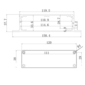 Boîtier d'onduleur 38*150-155mm, armoire de commande industrielle, boîtier d'instrumentation, <span class=keywords><strong>coque</strong></span> en aluminium, boîte en aluminium, corps en aluminium - Product Image 5
