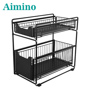 Aimino OEM Expandable Shelf Kitchen 2-tier Cabinet Rack Under Sink Organizer