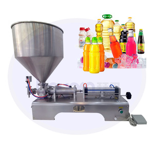 Máquina Llenadora de Líquidos Viscosos Semiautomática para Mantequilla de Maní, Yogur, Salsas, Cremas Cosméticas, Llenadora Neumática Horizontal de Botellas - Product Image 1
