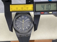 Reloj mecánico de súper calidad de 41 mm, fábrica PPF, movimiento 4302, 15500 NTPT Carbon, reloj DiW con puntero amarillo.