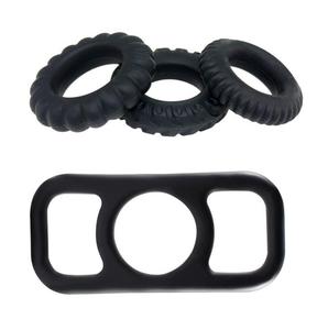 Anillo Corrector de Prepucio de Silicona de Cuatro Piezas, Anillo de Resistencia para Retrasar la Eyaculación, Anillos para Pene, Juguetes Sexuales para Hombre, Anillo para Pene para Uso Diario/Nocturno - Product Image 1