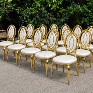 Silla de Acero Inoxidable con Respaldo Ovalado Plateado, Cojín Blanco y Estructura de Fácil Cuidado para Alquiler y Venta al por Mayor para Bodas, Hoteles y Banquetes - Product Image 2