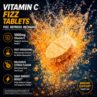 Comprimés effervescents personnalisés OEM saveur orange Vitamine C Zinc pour blanchiment de la peau, complément beauté, comprimés à dissolution rapide VC à boire