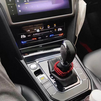 Pomo de Cambio Automático de Alta Calidad DSG Black Warrior con Acabado de Gamuza Roja para Volkswagen, Compatible con Plataformas PQ y MQB.