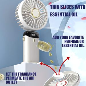 Ventilateur portable USB rechargeable 2025 – Nouveau modèle compact avec affichage numérique pour bureau, voiture, voyage, maison et extérieur - Product Image 3