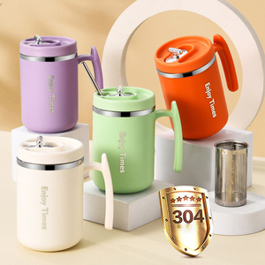 ถ้วยกาแฟสแตนเลสพร้อมฝาและที่กรองชากันรั่วแก้วมัค - Product Image 3