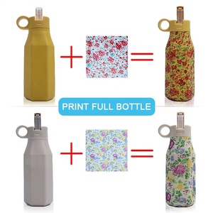 Ensemble de biberons de voyage en silicone pour bébé, sans BPA, écologiques, bouteille d'eau de sport en silicone, gourdes en silicone pour enfants pour l'école - Product Image 5