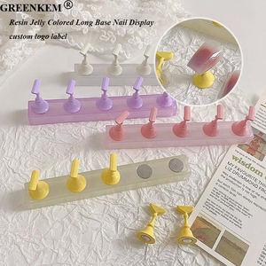 Nueva resina de color gelatina Base larga Pantalla de uñas cristal diamante estante de exhibición de uñas soporte de práctica de uñas - Product Image 1
