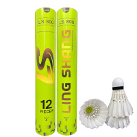 Volants de badminton LS800 A+ hybrides plumes d'oie, pour compétition professionnelle, tête en liège 2 couches, lot de 12