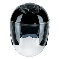 Casque de moto respirant ABS toutes saisons 3/4, casque de scooter, casque ouvert avec visière solaire