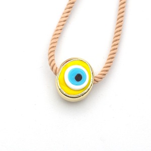 Collana N74 con Catena a Corda, Placcata in Oro, con Perline di Vetro, Regolabile, Motivo Occhi Vintage, per Uso Quotidiano e Regalo per Donne - Product Image 6