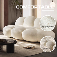 Fauteuil de salon de conception unique en forme de nuage, fauteuil modulaire contemporain, fauteuil de salon en tissu velours