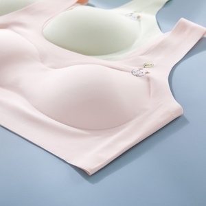 <span class=keywords><strong>Bralette</strong></span> de niña Sujetador de cabestrillo de desarrollo de patrón sólido sin cables transpirable fino <span class=keywords><strong>para</strong></span> <span class=keywords><strong>adolescentes</strong></span> con copa fija de cinturón ancho - Product Image 3