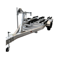 Remorque pour bateau Allhouse en aluminium durable, châssis marin à essieu unique, charge utile maximale de 500 kg, système de chargement facile avec couchettes pour bateau